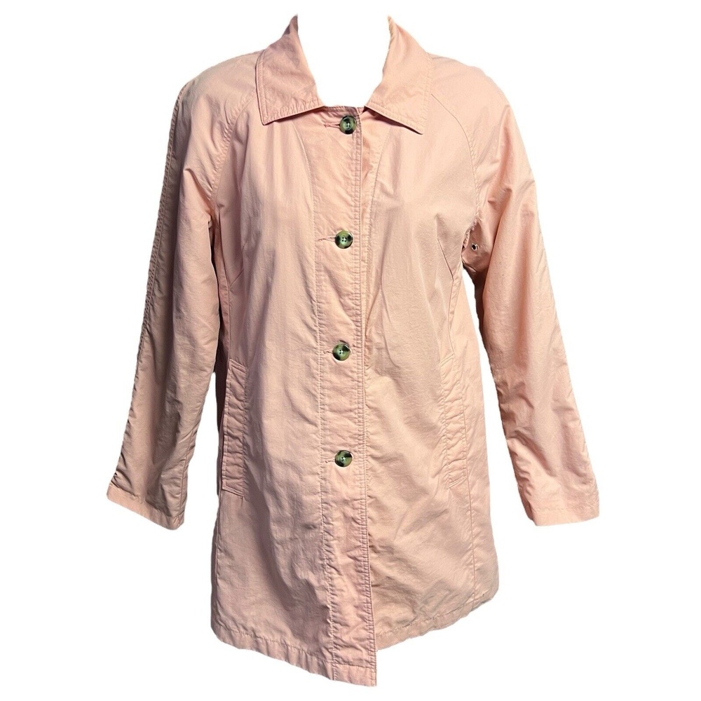 Columbia Jacket M Pink Collared Single Breasted‎ Button Front Logo Urban Outdoor